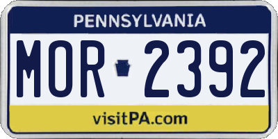PA license plate MOR2392