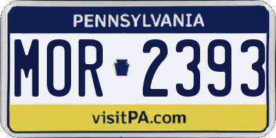 PA license plate MOR2393