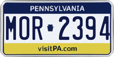PA license plate MOR2394