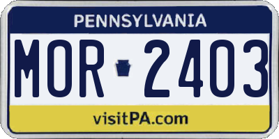 PA license plate MOR2403