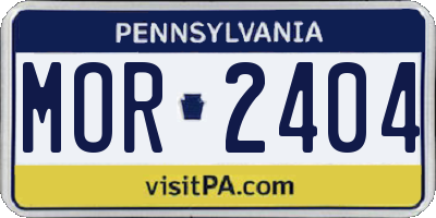 PA license plate MOR2404