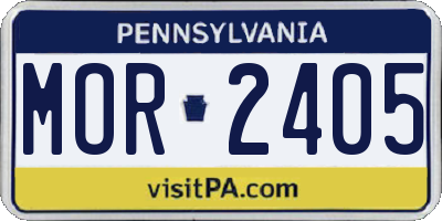 PA license plate MOR2405