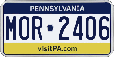 PA license plate MOR2406