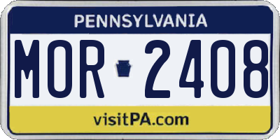 PA license plate MOR2408