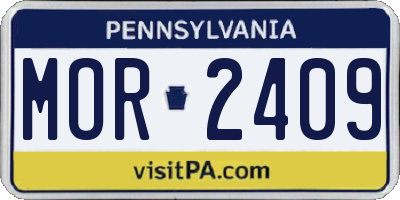 PA license plate MOR2409
