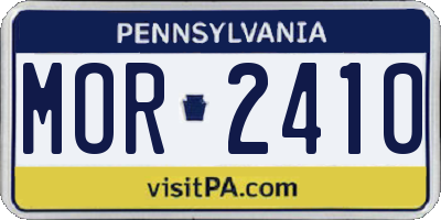PA license plate MOR2410
