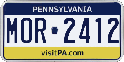 PA license plate MOR2412