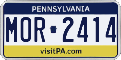 PA license plate MOR2414
