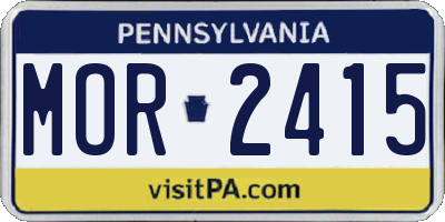 PA license plate MOR2415