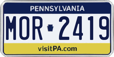 PA license plate MOR2419
