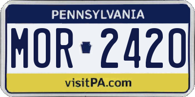 PA license plate MOR2420