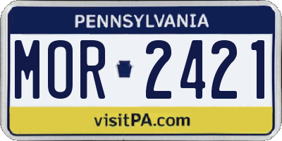 PA license plate MOR2421