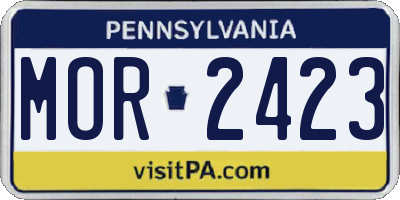 PA license plate MOR2423