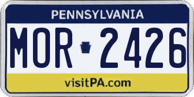PA license plate MOR2426