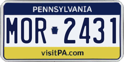 PA license plate MOR2431