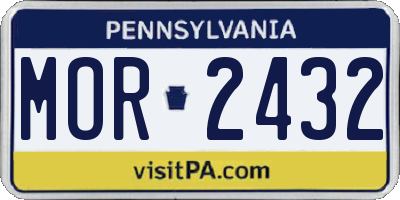 PA license plate MOR2432