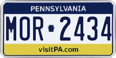 PA license plate MOR2434