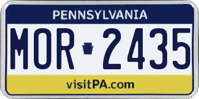 PA license plate MOR2435
