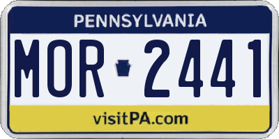 PA license plate MOR2441