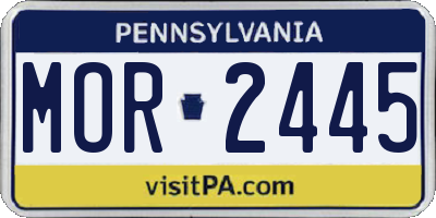 PA license plate MOR2445