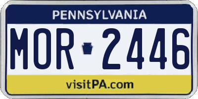 PA license plate MOR2446