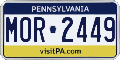 PA license plate MOR2449