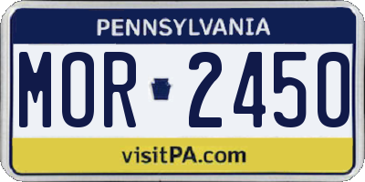 PA license plate MOR2450