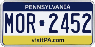 PA license plate MOR2452