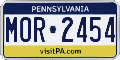 PA license plate MOR2454