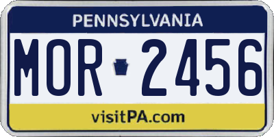 PA license plate MOR2456