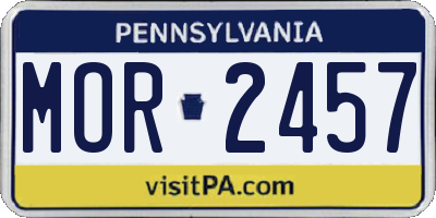 PA license plate MOR2457
