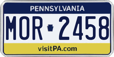 PA license plate MOR2458