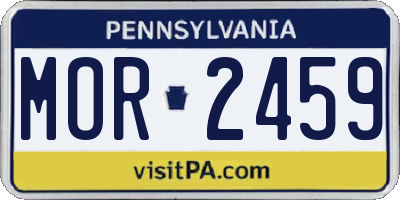PA license plate MOR2459