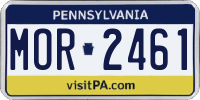 PA license plate MOR2461