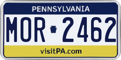 PA license plate MOR2462