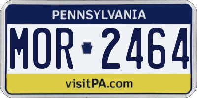 PA license plate MOR2464