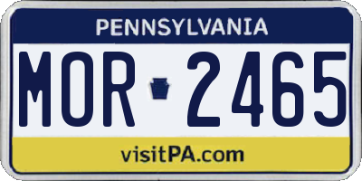 PA license plate MOR2465