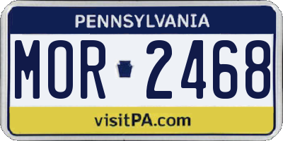 PA license plate MOR2468