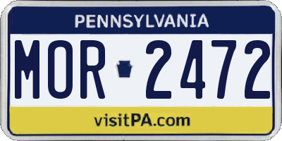 PA license plate MOR2472
