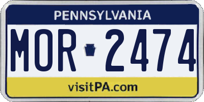 PA license plate MOR2474