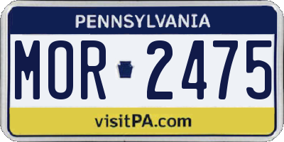 PA license plate MOR2475