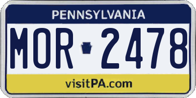 PA license plate MOR2478