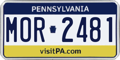PA license plate MOR2481