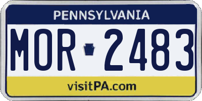 PA license plate MOR2483