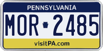 PA license plate MOR2485