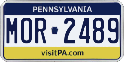 PA license plate MOR2489