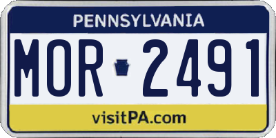 PA license plate MOR2491