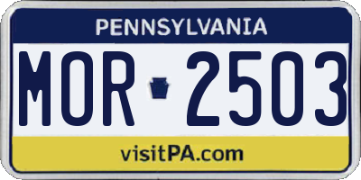 PA license plate MOR2503