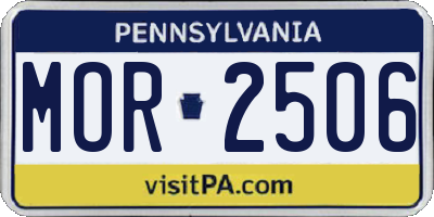 PA license plate MOR2506