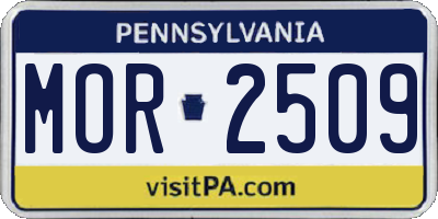 PA license plate MOR2509